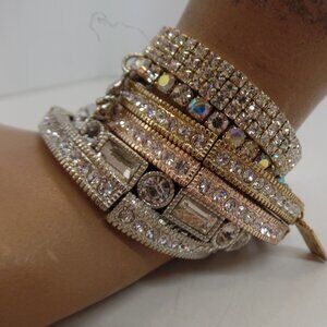 Off Park Jewelry Collection Set of 6 Stretch Sparkling Bracelets 7" Wrist